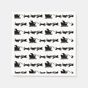 Servilleta De Papel Santa con Perro Sleigh en la imprenta del Lino Árt