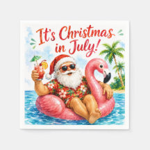 Santa de Navidad en Julio Flamingo Hawaiano Divert