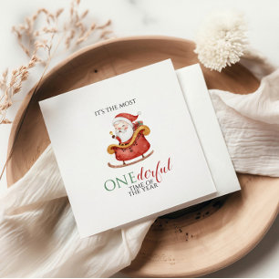 Servilleta De Papel Santa de Navidad Onederful Primer Cumpleaños