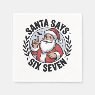 Servilleta De Papel Santa Dice Seis Siete 67 Santa Navidad Xmas