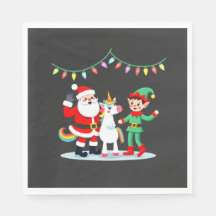 Servilleta De Papel Santa Elfo Unicornio Dabbing Navidad Niños Hombres