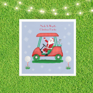 Servilleta De Papel Santa En Carro De Golf Navidades Nombre Papel Napk