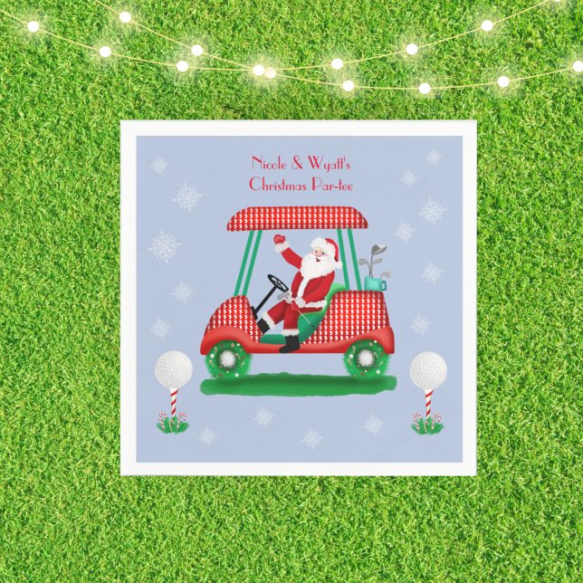 Servilleta De Papel Santa En Carro De Golf Navidades Nombre Papel Napk (Subido por el creador)