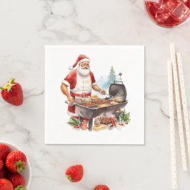 Servilleta De Papel Santa en el Grill de los Navidades