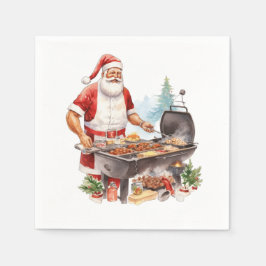Servilleta De Papel Santa en el Grill de los Navidades
