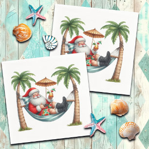 Servilleta De Papel Santa en una Navidad en isla tropical