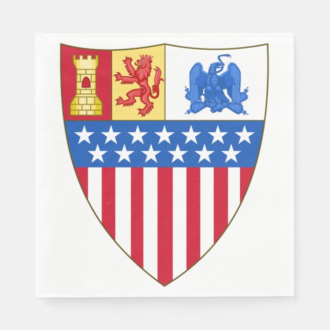 Servilleta De Papel Santa Fe, Nuevo México (Escudo de armas) (Anverso)