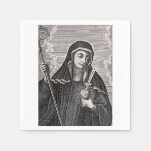 Servilleta De Papel Santa Gertrudis la Grande mística benedictina alem