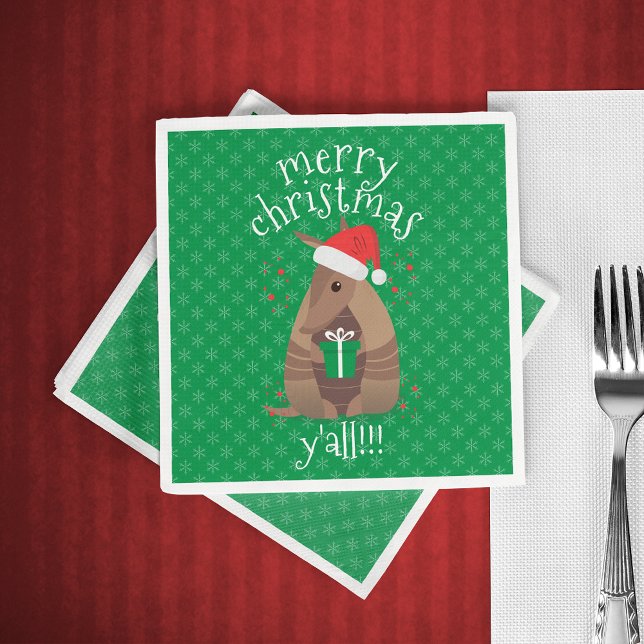 Servilleta De Papel Santa Gift Giving Armadillo Texas (Subido por el creador)