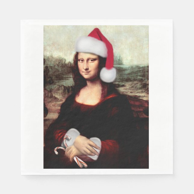 Servilleta De Papel Santa Hat, Navidades de Mona Lisa (Anverso)