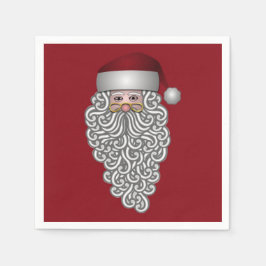 Servilleta De Papel Santa Head con la barba de Curly Red