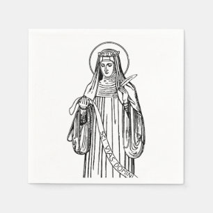 Servilleta De Papel Santa Hildegarda de Bingen Mística Medieval