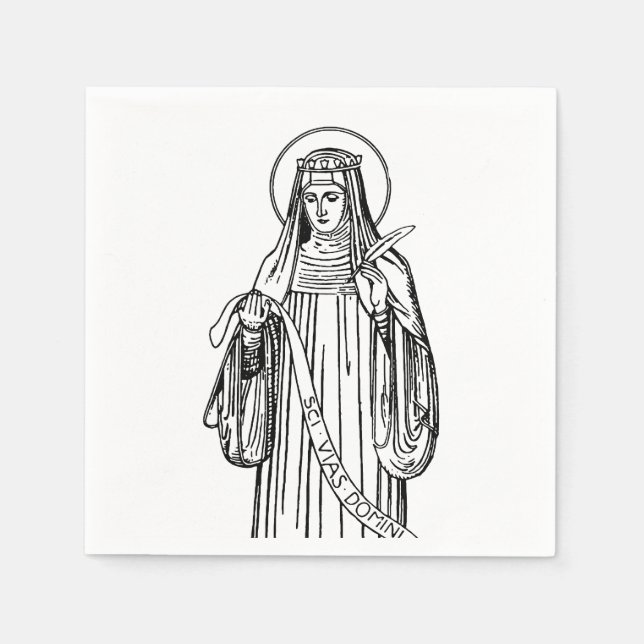 Servilleta De Papel Santa Hildegarda de Bingen Mística Medieval (Anverso)