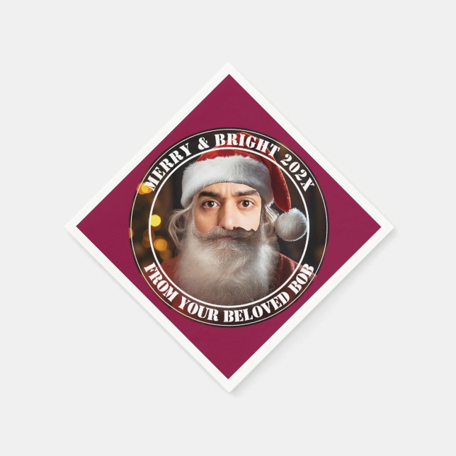 Servilleta De Papel ¡Santa Instante! Solo añade tu cara. (Borde)