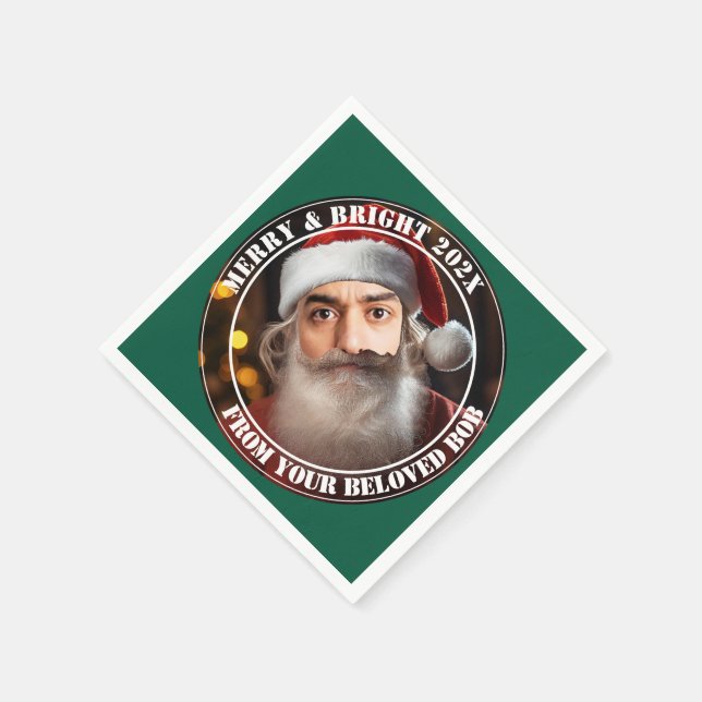 Servilleta De Papel ¡Santa Instante! Solo añade tu cara. (Borde)