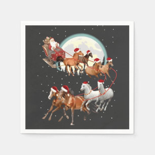 Servilleta De Papel Santa montando caballos, trineo ecuestre