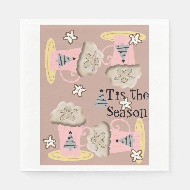 Servilleta De Papel Santa Napkins, Navidades De Café De Temporada (Anverso)