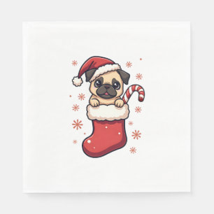 Servilleta De Papel Santa Pug Delight