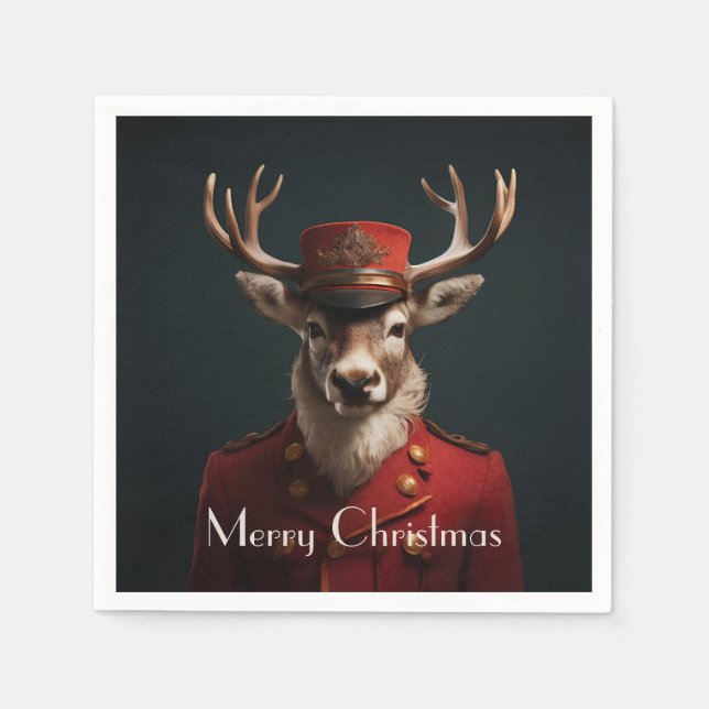 Servilleta De Papel Santa Reindeer (Anverso)