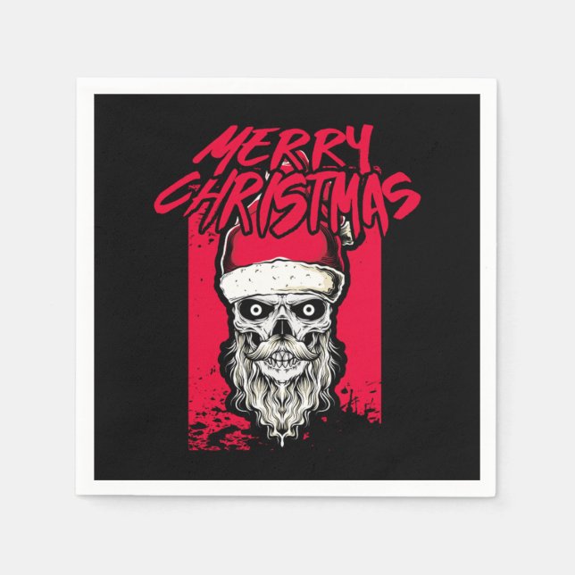 Servilleta De Papel Santa Skull Freaky Horror Feliz Regalo de Navidad (Anverso)