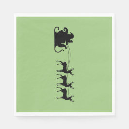 Servilleta De Papel Santa sleigh reindeer