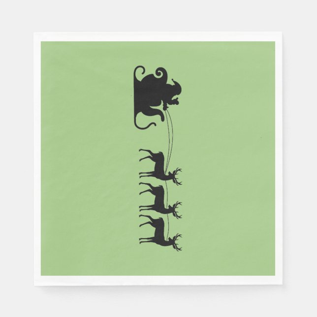 Servilleta De Papel Santa sleigh reindeer (Anverso)