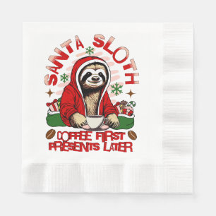 Servilleta De Papel Santa Sloth bebiendo café