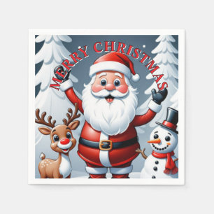 Servilleta De Papel Santa, Snowman y Ralph la fiesta de los renos