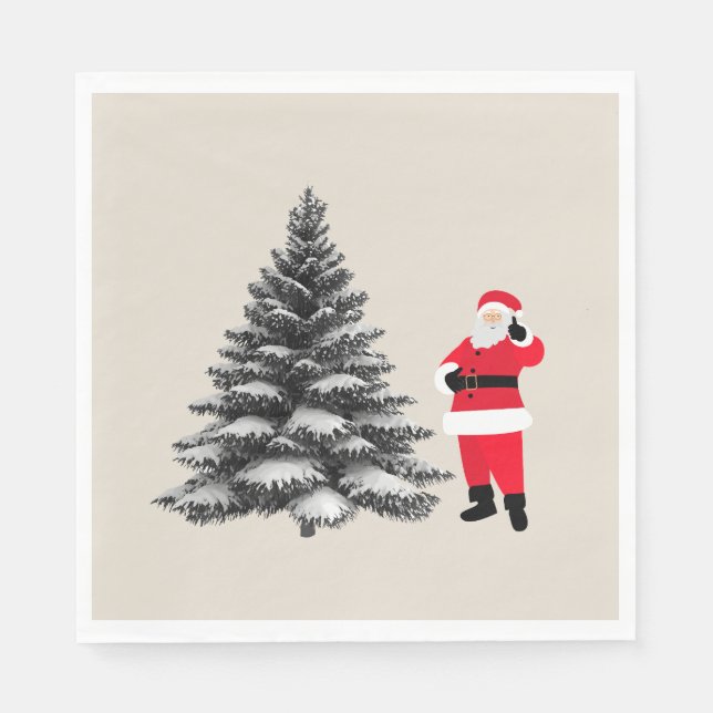 Servilleta De Papel Santa standing near pine tree (Anverso)