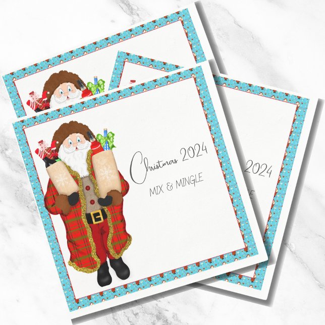 Servilleta De Papel Santa trayendo a los Navidades del alcohol (Subido por el creador)