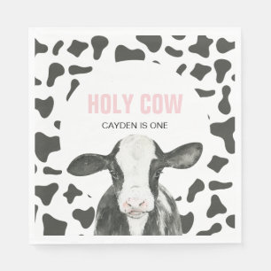 Servilleta De Papel Santa Vaca Cumplo años con estampado de vaca