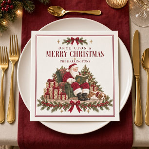 Servilleta De Papel Santa Vintage Feliz Navidad Personalizada Fiesta