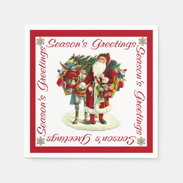 Servilleta De Papel Santa y Donkey victorianos (Anverso)