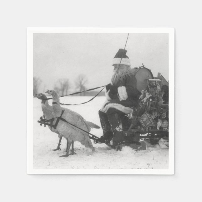 Servilleta De Papel Santa y sus renos turcos (Anverso)