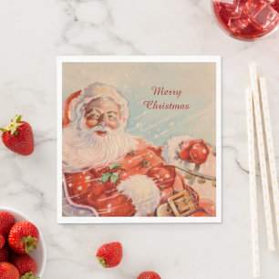 Servilleta De Papel Santas Sleigh