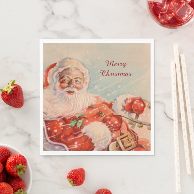 Servilleta De Papel Santas Sleigh (In situ)