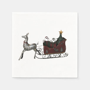 Servilleta De Papel Santas Sleigh
