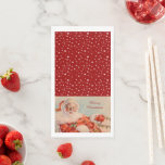 Servilleta De Papel Santas Sleigh Ride Vintage Christmas Placemat<br><div class="desc">Aquí viene Santa Claus a través de la nieve y la ventisca en la víspera de los Navidades en estas toallas de papel.</div>