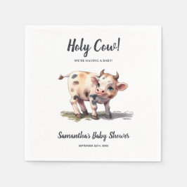 Servilleta De Papel Santísima Cow Baby Cow Farm Animal Tema Baby Showe