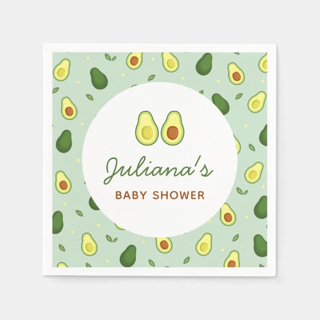 Servilleta De Papel Santo Guacamole Aguacate Green Baby Shower (Anverso)