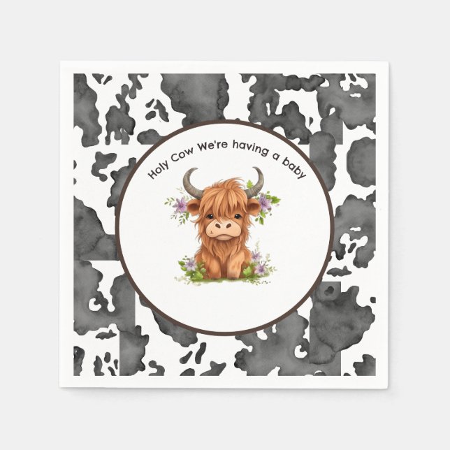 Servilleta De Papel Santo Vaca estamos teniendo un bebé (Anverso)
