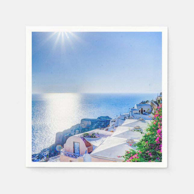 Servilleta De Papel Santorini Grecia (Anverso)