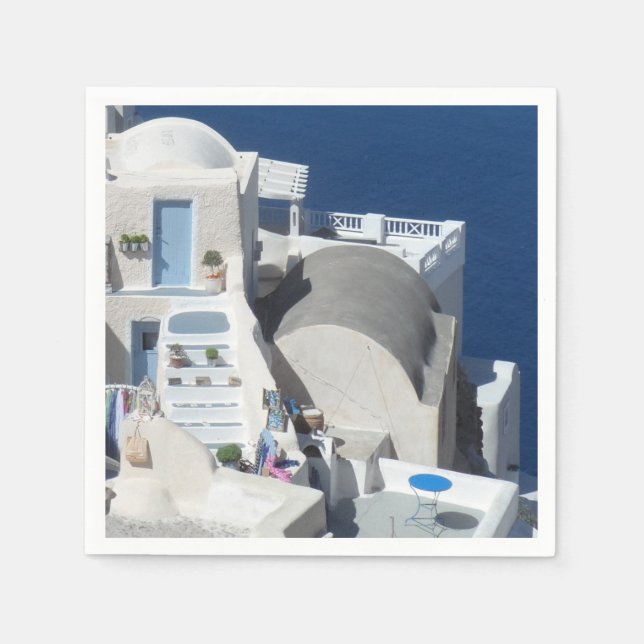 Servilleta De Papel Santorini, Grecia (Anverso)