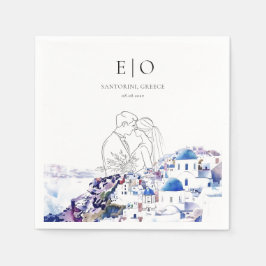 Servilleta De Papel Santorini Grecia Boda destino verano