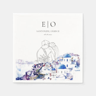 Servilleta De Papel Santorini Grecia Boda destino verano