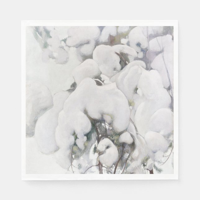 Servilleta De Papel Saplings de pinos cubiertos de nieve (por Pekka Ha (Anverso)