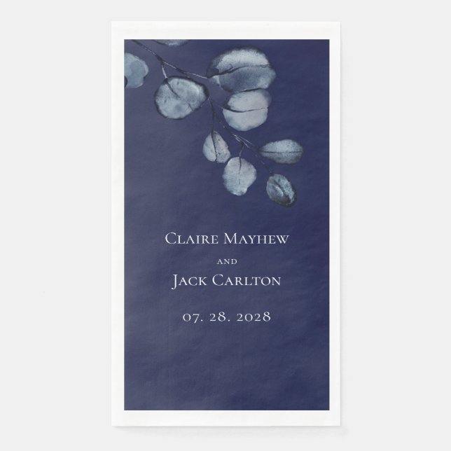 Servilleta De Papel Sapphire Peony Boda Long 3 Ply Cena (Anverso)