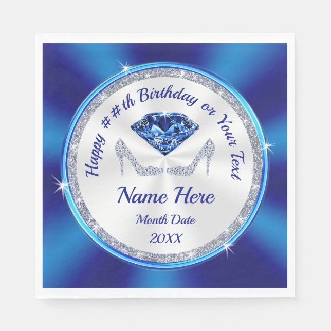 Servilleta De Papel Sapphire, talones de diamante, servilletas de cump (Anverso)