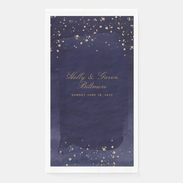 Servilleta De Papel Sapphire y Boda de oro (Anverso)