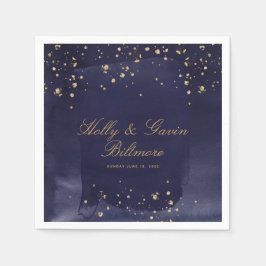 Servilleta De Papel Sapphire y Boda de oro Cocktail Napkins